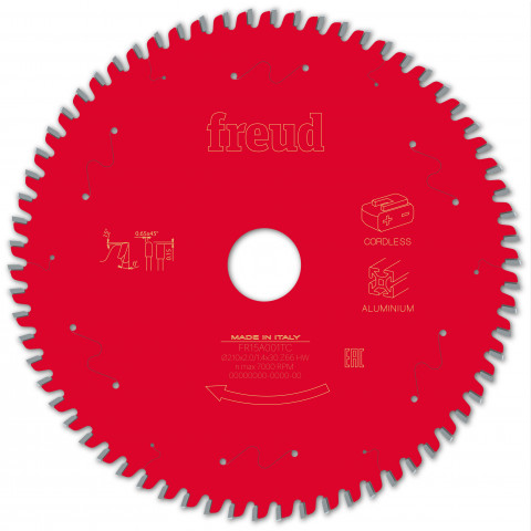 Lame pour scie circulaire portative sans fil freud - ø210 2/1,4 al30 z66 tp 0° - f03fs10092 -fr15a001tc