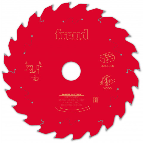 Lame pour scie circulaire portative sans fil freud - ø216 1,7/1,2 al30 z24 ba 25° - f03fs10070 -fr16w001tc