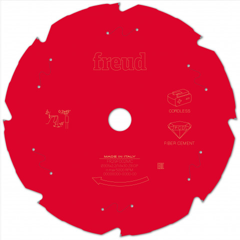 Lame diamant pour scie circulaire portative sans fil freud - ø305 2,2/1,6 al30 z8 td 10° - f03fs10100 -fr29f002mc