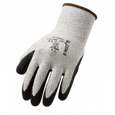 Gant anti coupure singer taille 9 tricot enduit latex protection niveau 5 dos aéré