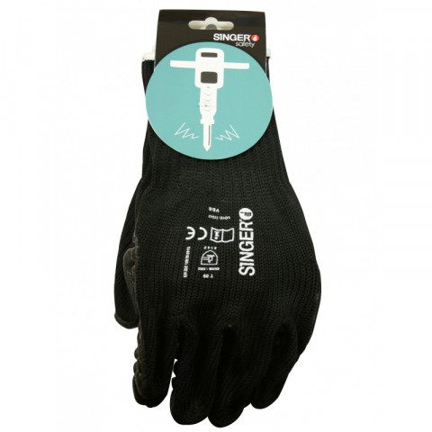 Gant anti vibration singer taille 10 tricoté caoutchouc poignet élastique aération confort mousse caoutchouc