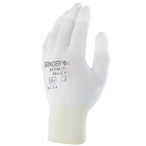 Gant polyvalent nylon singer enduit polyuréthane + bout des doigts taille 9 confort de travail