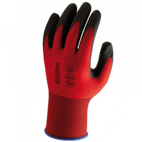 Gant manutention milieu humide singer  tricoté polyamide enduction pvc + picots - Taille au choix
