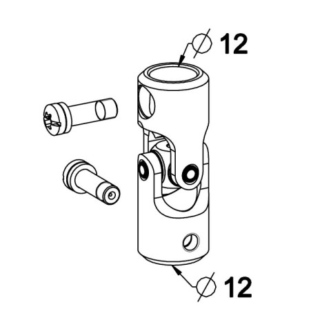 Genouillère pour sortie de caisson et manivelle de volet roulant ø12 mm