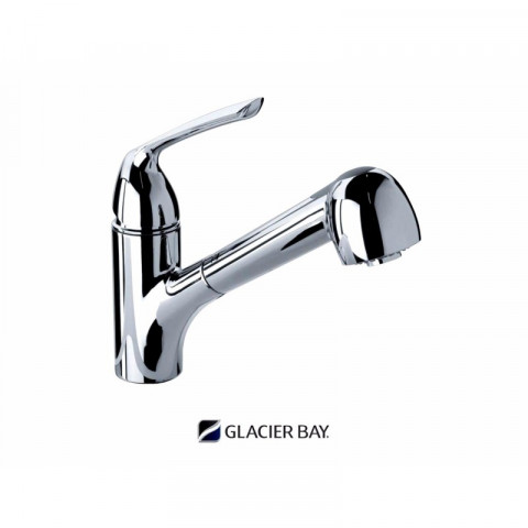 Glacier bay - robinets rétractables de cuisine avec douchette en chrome
