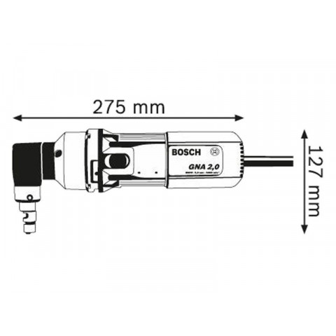 Grignoteuse électrique 2.7kg 500w coupe de 2.0mm sur acier jusqu'à 400 n/mm  livrée en carton gna 2,0 bosch 0601530103