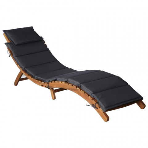 Chaise longue bois d'acacia solide - Couleur au choix