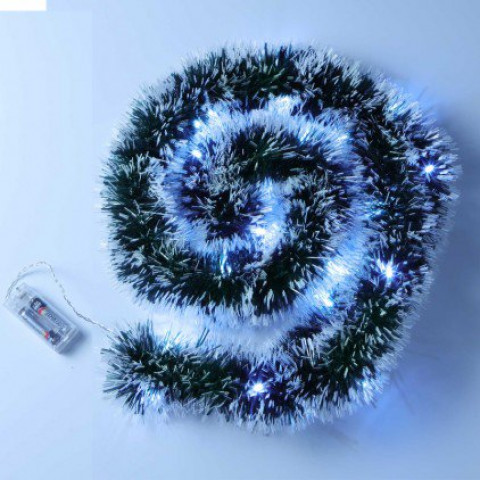 Guirlande de sapin verte enneigée 30 led malocash