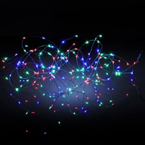 Guirlande flexible cuivre 100 led multicolore