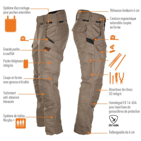 Pantalon harpoon multi mince bosseur - 11658