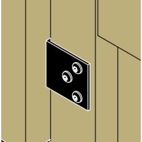 Equerre d'assemblage 40/40/40 - Finition noire - Carton de 16 - EA444/2PB-R