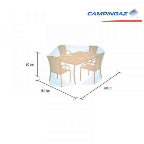 Housse de jardin rectangulaire campingaz - pour ensemble de jardin - taille m - 90x170x150cm