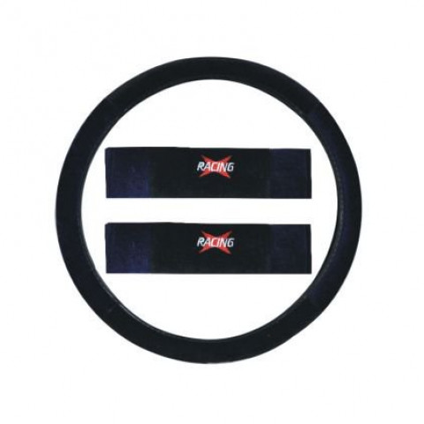 Housse de siège auto sport racing bleu et noir 16 pièces