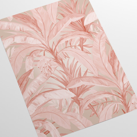 Papier peint rose jungle tropicale