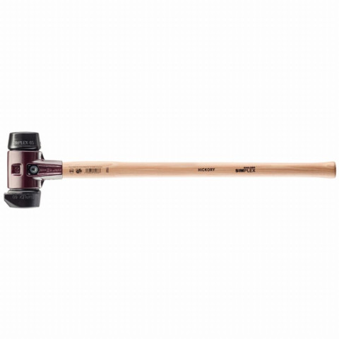 Marteau de frappeur HALDER SIMPLEX Caoutchouc chargé avec pied intégré / caoutchouc chargé avec boîtier en fonte malléable, manche en bois hickory de haute qualité - D=80 mm - 3022.281