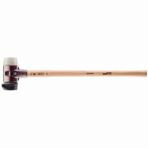 Marteau de frappeur HALDER SIMPLEX Caoutchouc chargé avec pied intégré / nylon avec boîtier en fonte malléable, manche en bois hickory de haute qualité - D=80 mm - 3028.281