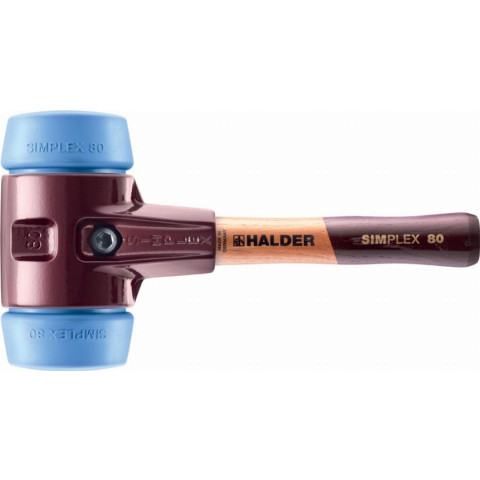 Maillet halder simplex tpe souple avec boîtier en fonte malléable et manche en bois - d=80 mm - manche extra-court - 3001.082