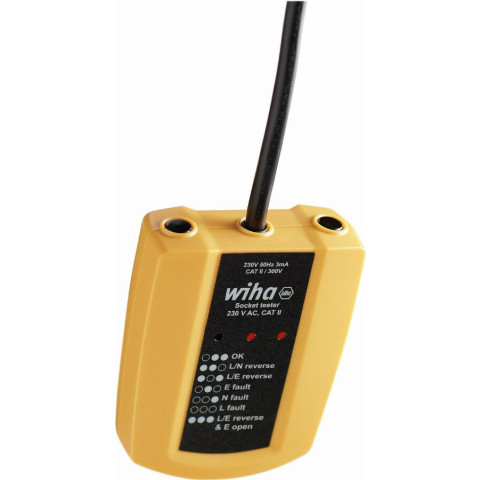 Testeur de prises de courant WIHA 230 V AC Cat. II - 45220