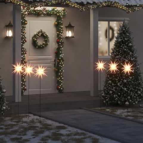 Lumières de Noël avec piquets 3 pcs LED pliable 35 cm - Couleur au choix