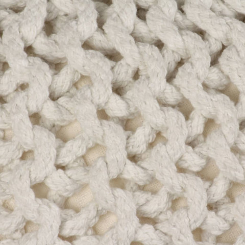 Pouf tricoté à la main coton 50 x 35 cm - Couleur au choix