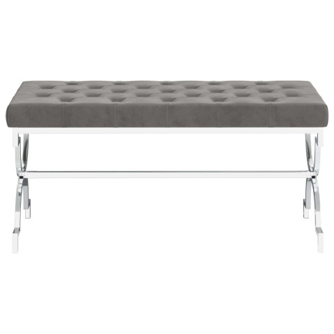 Banc 99 cm Velours et acier inoxydable - Couleur au choix