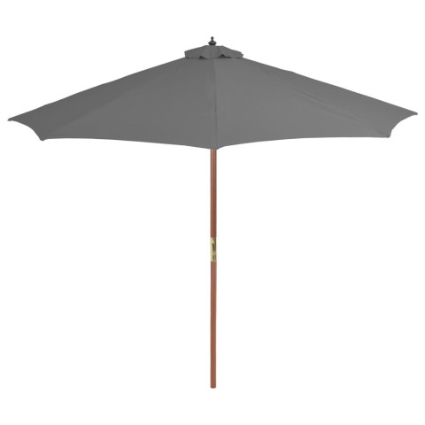 Parasol d'extérieur avec mât en bois 300 cm - Couleur au choix