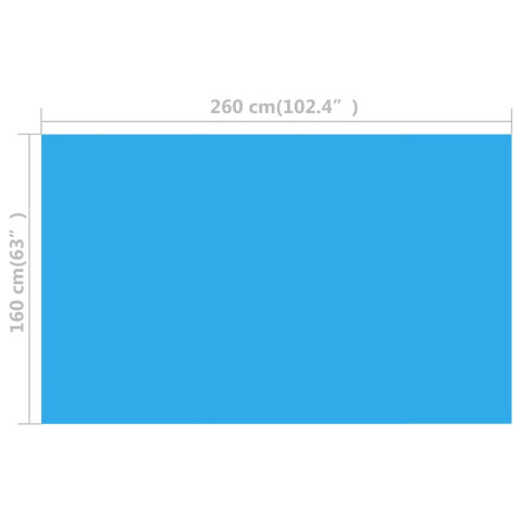 Bâche de piscine rectangulaire 260 x 160 cm PE Bleu