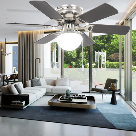 Ventilateur de plafond orné avec lumière 82 cm - Couleur au choix