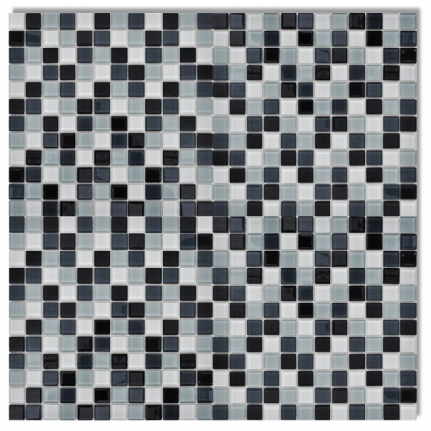 vidaXL Carreaux Mosaïques en Verre noir blanc et gris 10 pcs 0.9 m2