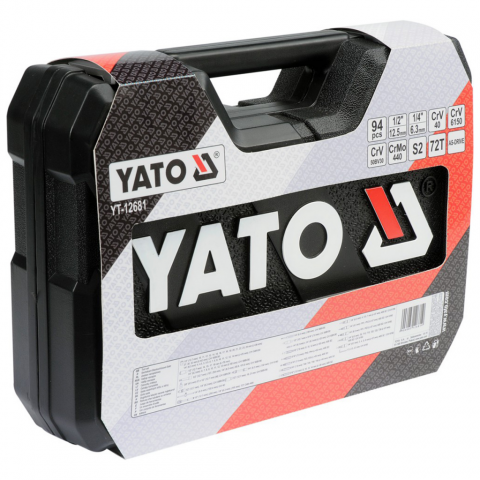 YATO Kit d'Outils de 94 Pièces en Métal Noir YT-12681