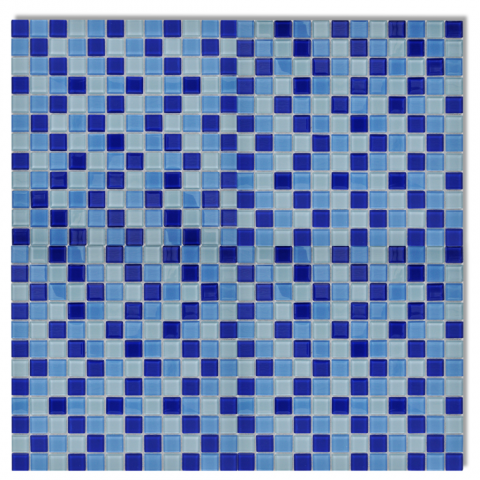 vidaXL Carreaux Mosaïques en Verre Bleu-blanc 30 pcs 2.7 m2