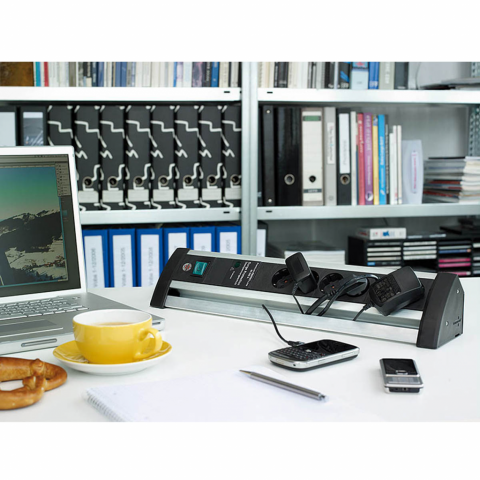 Brennenstuhl Rallonge à 6 prises "Alu-Office-Line" 49 cm