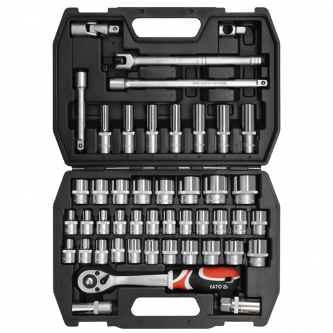 YATO Ensemble pour clé à cliquet YT-3877 46 pièces