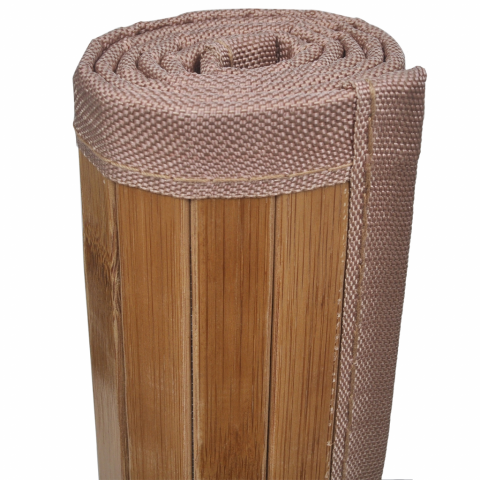 vidaXL Tapis de bain en bambou 60 x 90 cm Marron