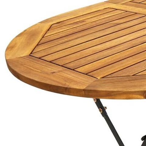 Table de jardin 160x85x74 cm bois d'acacia massif ovale