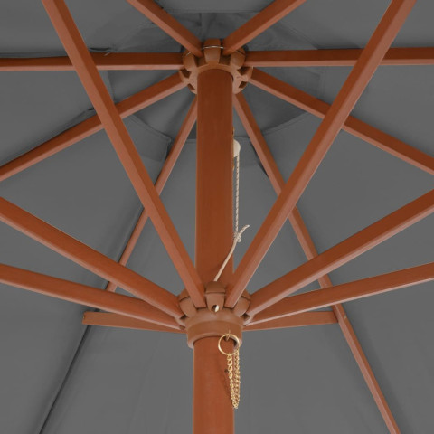 Parasol d'extérieur avec mât en bois 300 cm - Couleur au choix