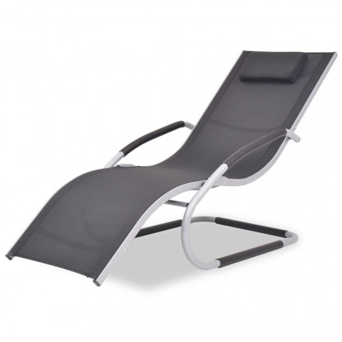 Vidaxl Vidaxl Chaise Longue Aluminium Et Textilene 62 X 152 X 88 Cm Distriartisan