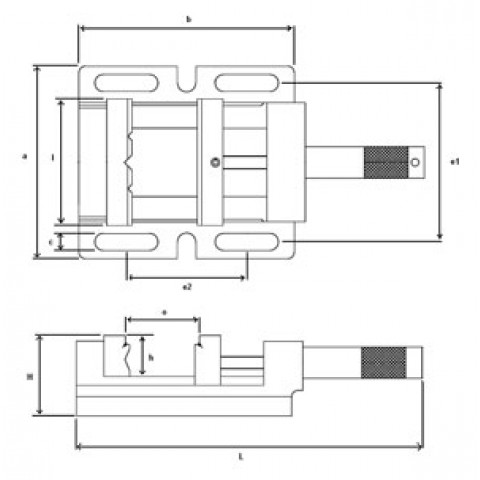 Etau perceuse en fonte spéciale ouverture 100 mm 170x154x13,5 mm - série 310 + 325