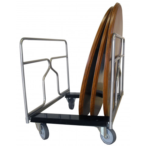 Chariot porte tables rondes ou rectangulaires charge 300 kg 1200 x 800 mm ø roues 160 mm