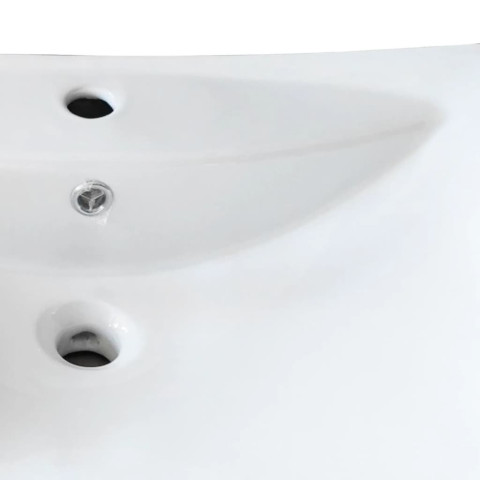 Vasque céramique blanc rectangulaire avec trop plein
