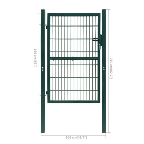 Portillon 2D (simple) Vert 106x210 cm