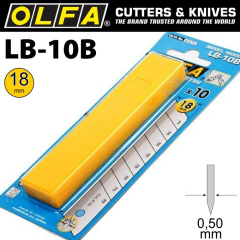 Etui de 10 lames de cutter sécables LB-10B de 18 mm de largeur - CARPENTRAS SIGN - OL36303