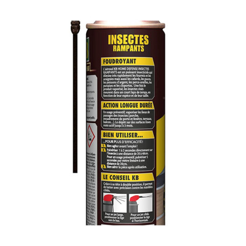 Insecticide pour insectes rampants kb home defense - aérosol 400ml