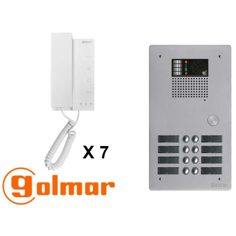 Kit interphone avec 7 combinés golmar collectif