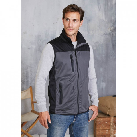Gilet sans manches softshell Kariban tricolore (couleur au choix)