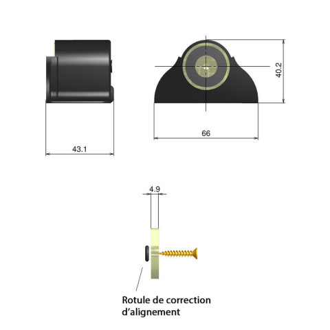 Kit 1 fermeture électromagnétique - pour 1 paire de volets battants