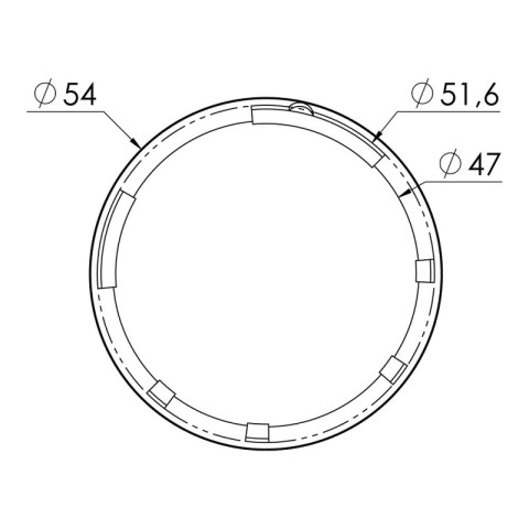 Kit adaptateur pour moteur de volet roulant filaire ø 45 mm dans tube zf ø 54 mm