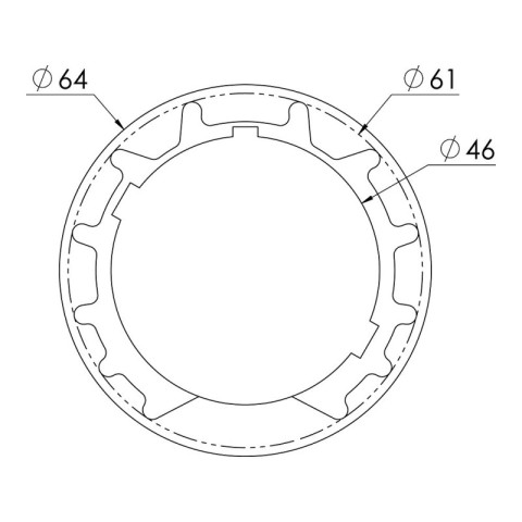 Kit adaptateur pour moteur de volet roulant filaire ø 45 mm dans tube zf ø 64 mm