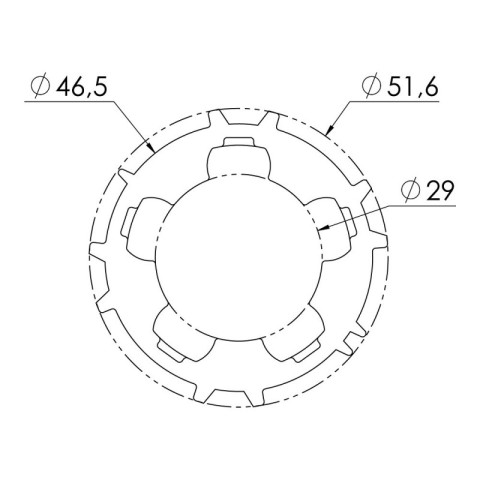 Kit adaptateur pour moteur de volet roulant radio ø 45 mm dans tube zf ø 54 mm