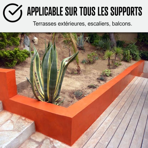 KIT BETON CIRE EXTERIEUR - Béton ciré extérieur pour sol, mur, terrasse, balcon, escalier - Couleur et surface au choix